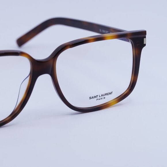 Saint Laurent SL599OPT 002 Eyeglasses Dark Havana 58mm Square Frame - Picture 10 of 11
